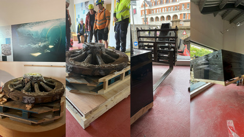 Moving a 500 year old carriage wheel