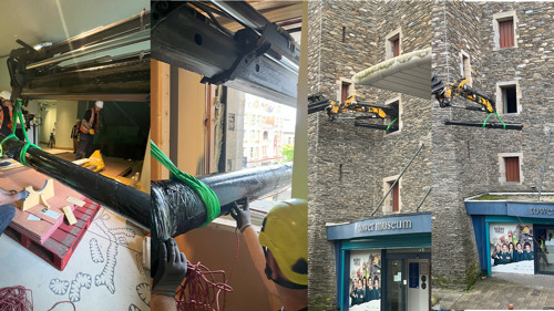 Moving the second cannon from the third story window